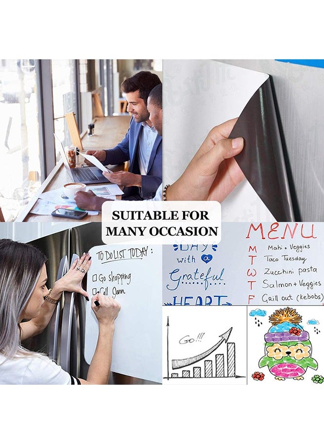 Generic - A4 Magnetic White Board Versatile Dry Erase Board Fridge Dry Erase Whiteboard Sheet with 3 Markers and Board Eraser, Rounded Corner for DIY Projects Family Interaction and Creative Learning Message Board Office Memo, 21*30cm - Image 1