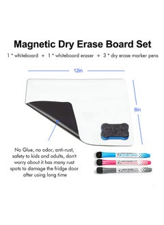 Generic A4 Magnetic White Board Versatile Dry Erase Board Fridge Dry Erase Whiteboard Sheet with 3 Markers and Board Eraser, Rounded Corner for DIY Projects Family Interaction and Creative Learning Message Board Office Memo, 21*30cm  - Image 3