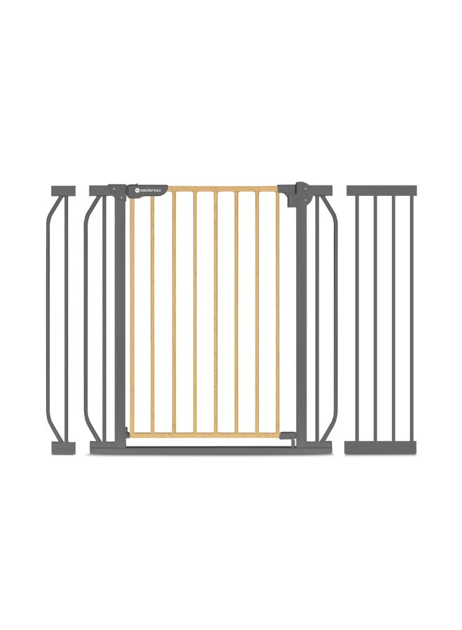 neobreez FERMII Auto Close Safety Baby Toddler Gate| 75 to 85(up to 115 cm)+ 10/20cm Extension| Extra Wide Child Gate For Stairs And Doorways,   Wide Pressure Fit Stair Gate | No Drill Barrier Stair Gate - Image 1