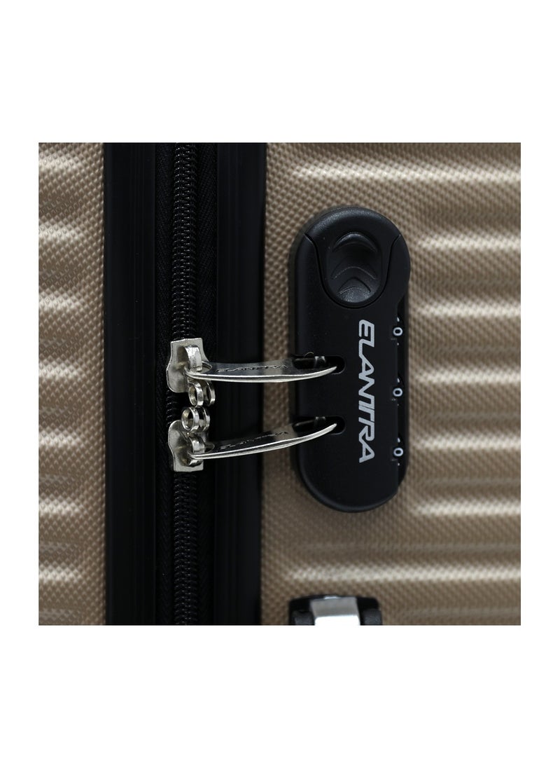 ELANTRA Hardshell Luggage Trolley Bag 3 Pieces Set With Spinner Wheels,Champagne (S-20inch,M-24inch,L-28inch)  - Image 3