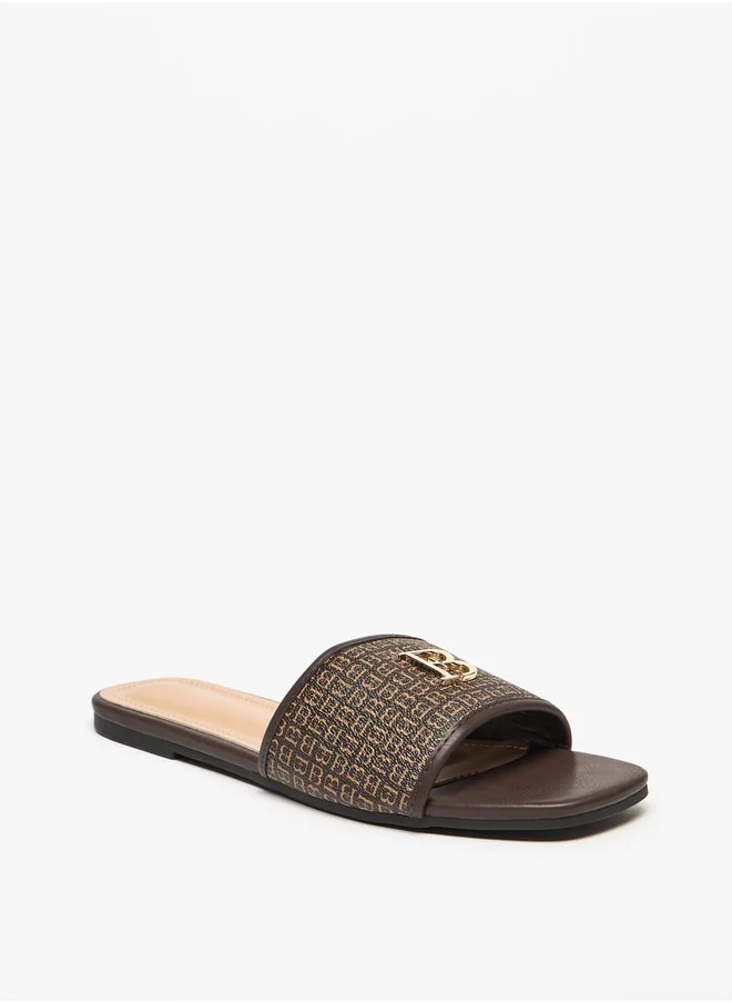 Flora Bella By Shoexpress Logo Accent Slip-On Sandals