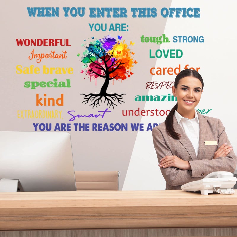Chinco Office Inspirational Wall Decals Office Wall Decor for Office Quotes Positive Sayings Peel and Stick Office Stickers Motivational Teamwork Wall Decals Company Art We are A Team Gift (Vivid Style) - Image 2