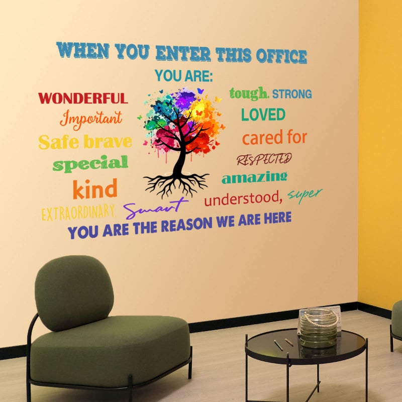 Chinco Office Inspirational Wall Decals Office Wall Decor for Office Quotes Positive Sayings Peel and Stick Office Stickers Motivational Teamwork Wall Decals Company Art We are A Team Gift (Vivid Style) - Image 3
