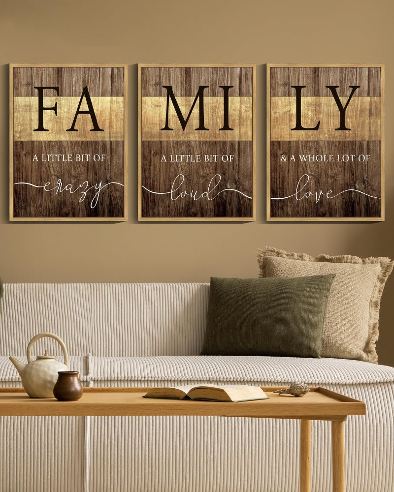 Drsoum Home Family Wall Decor Farmhouse Sign Wall Hanging Decor Rustic Netural Quotes Prints Artwork for Home Dining Room Kitchen 11x14in Natural Framed - Image 2