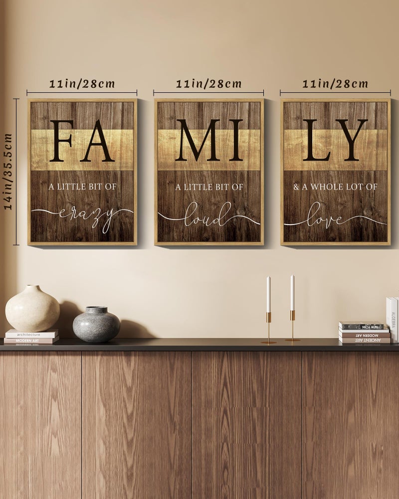 Drsoum Home Family Wall Decor Farmhouse Sign Wall Hanging Decor Rustic Netural Quotes Prints Artwork for Home Dining Room Kitchen 11x14in Natural Framed - Image 5
