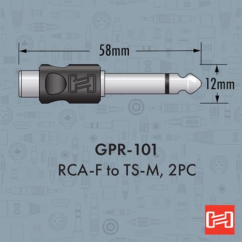 Hosa هوسا GPR-101 محولات، RCA إلى 1/4 بوصة TS، قطعتان - Image 4