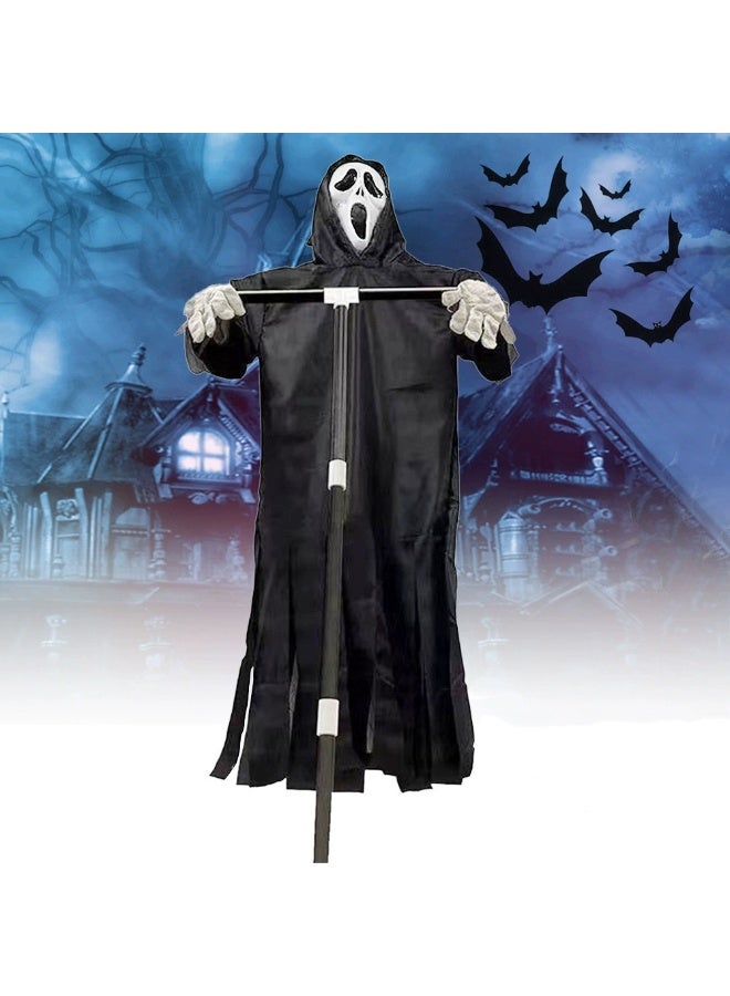 Halloween Outdoor Halloween Scarecrow Ghost, 6.6Ft/200cm Scarecrow Screaming Ghost, Scary Halloween Decorations Outdoor Scary Ghost, Halloween Scary Scream Scarecrow Decorations - Image 1
