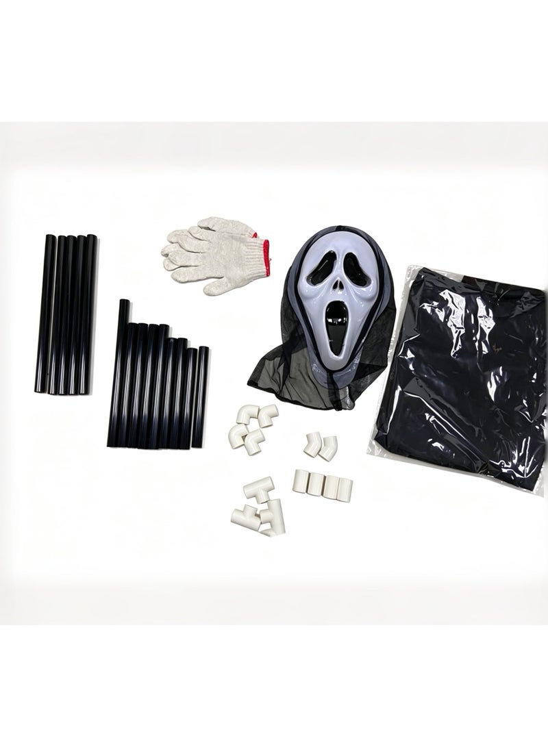 Halloween Outdoor Halloween Scarecrow Ghost, 6.6Ft/200cm Scarecrow Screaming Ghost, Scary Halloween Decorations Outdoor Scary Ghost, Halloween Scary Scream Scarecrow Decorations - Image 4