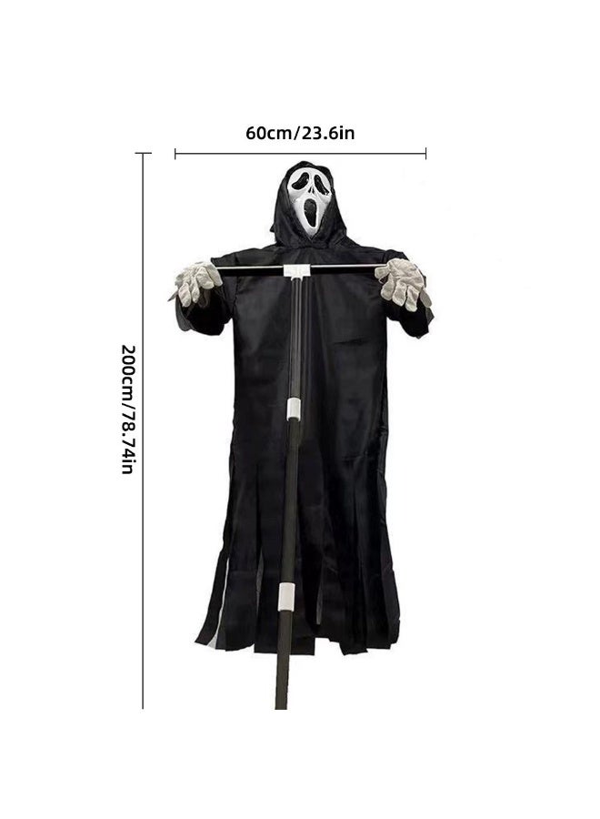 Halloween Outdoor Halloween Scarecrow Ghost, 6.6Ft/200cm Scarecrow Screaming Ghost, Scary Halloween Decorations Outdoor Scary Ghost, Halloween Scary Scream Scarecrow Decorations - Image 3