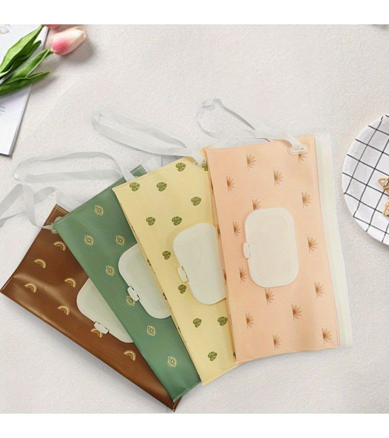 Portable Pink Wipe Holder Reusable Travel Pouch For Wet Wipes Stroller Accessory - Image 2