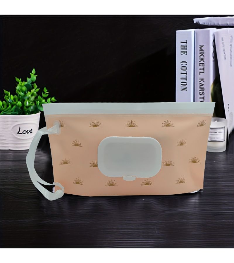 Portable Pink Wipe Holder Reusable Travel Pouch For Wet Wipes Stroller Accessory - Image 1
