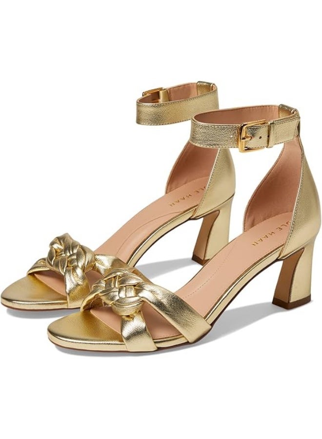 Cole Haan Adella Braided Sandal 65 mm Gold Leather 8 B (M) - Image 1