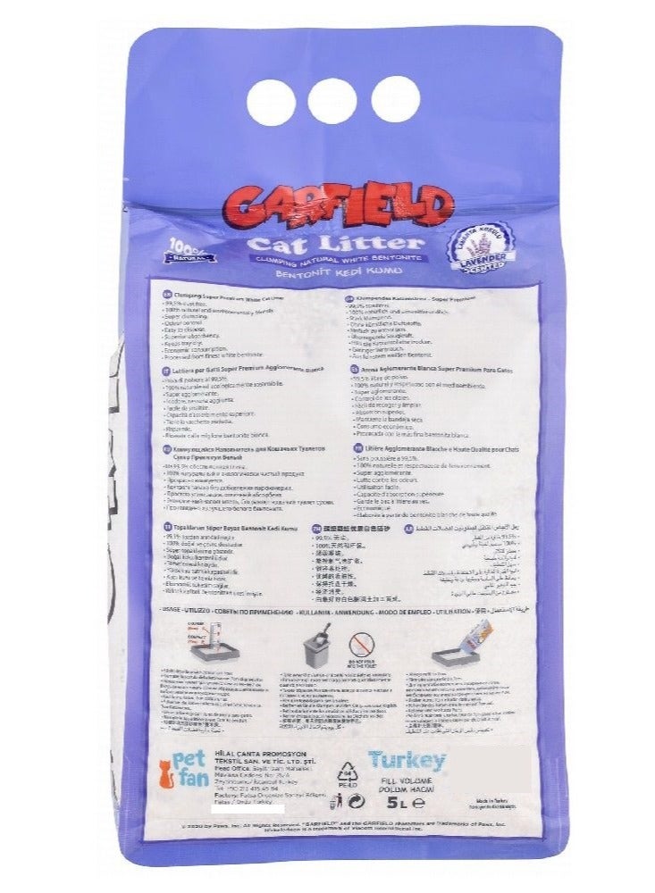 Garfield White Bentonite Clumping Cat Litter Lavender 5 L - Image 3