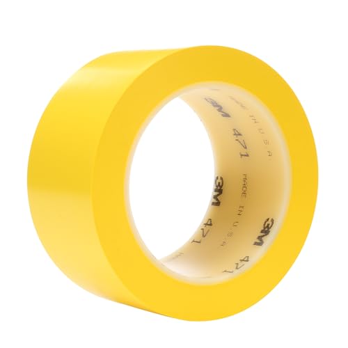 3M Vinyl Tape 471, 2 in x 36 yd, Yellow, 1 Roll, Yellow Floor Tape, Paint Alternative for Floor Marking, Social Distancing, Color Coding, Safety Marking - Image 1