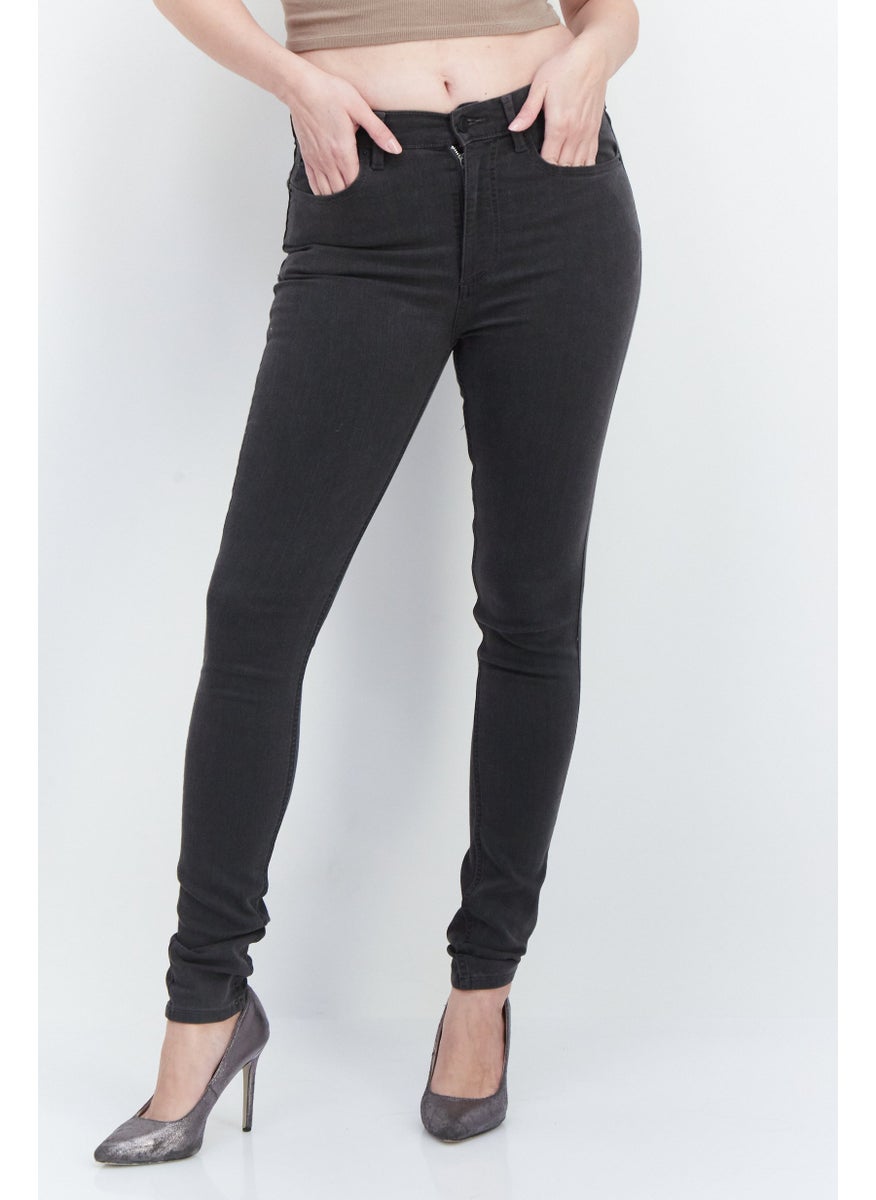 French Connection Women Washed Skinny Pants, Dark Grey  - Image 1