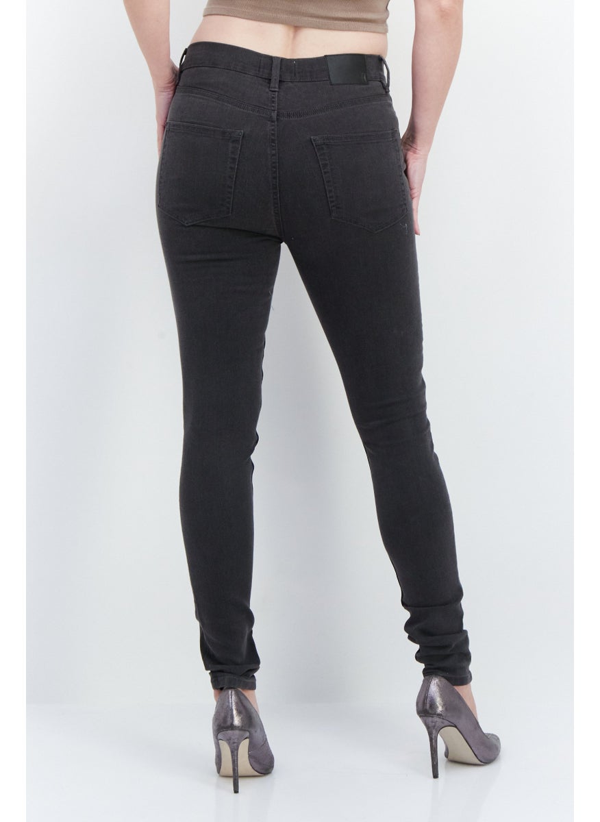 French Connection Women Washed Skinny Pants, Dark Grey  - Image 3