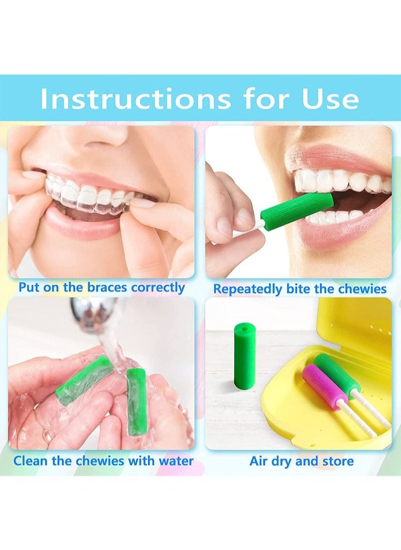 Y-Kelin - Aligner Chewies with Grip Stick, Assist the Setting of Clear/Metal Braces, Retainer Tray in Place, Food-grade material Silicone, BPA FREE, Individually Packaged - Image 1