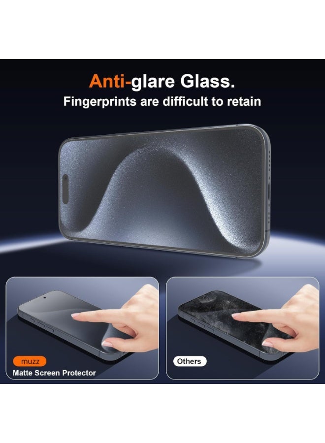 Muzz حزمة شفافة 2 لجهاز آيفون 16 برو ماكس واقي شاشة غير لامع مضاد للتوهج، مضاد للانعكاس، مضاد لبصمات الأصابع، سلس كحرير فيلم زجاج مقسى 9H لعشاق الألعاب (آيفون 16 برو ماكس) - Image 3