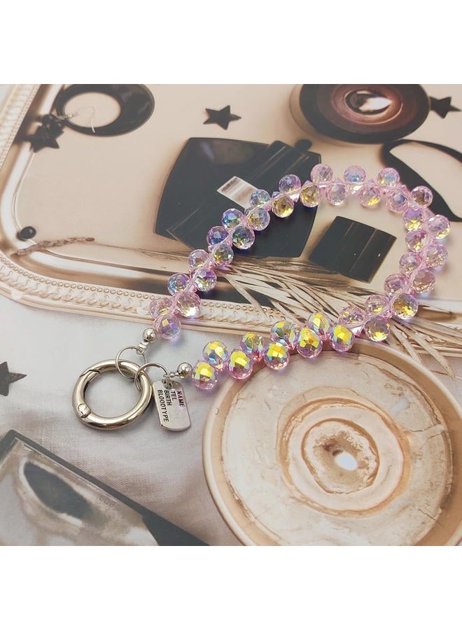 cioatu Cute Phone Wrist Strap Chic Beaded Cellphone Lanyard with Tether Tab Phone Charm Grip Strap for PhoneBag Purses Keys, One Size, Acrylic, No Gemstone - Image 2