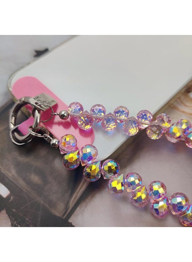 cioatu Cute Phone Wrist Strap Chic Beaded Cellphone Lanyard with Tether Tab Phone Charm Grip Strap for PhoneBag Purses Keys, One Size, Acrylic, No Gemstone - Image 3