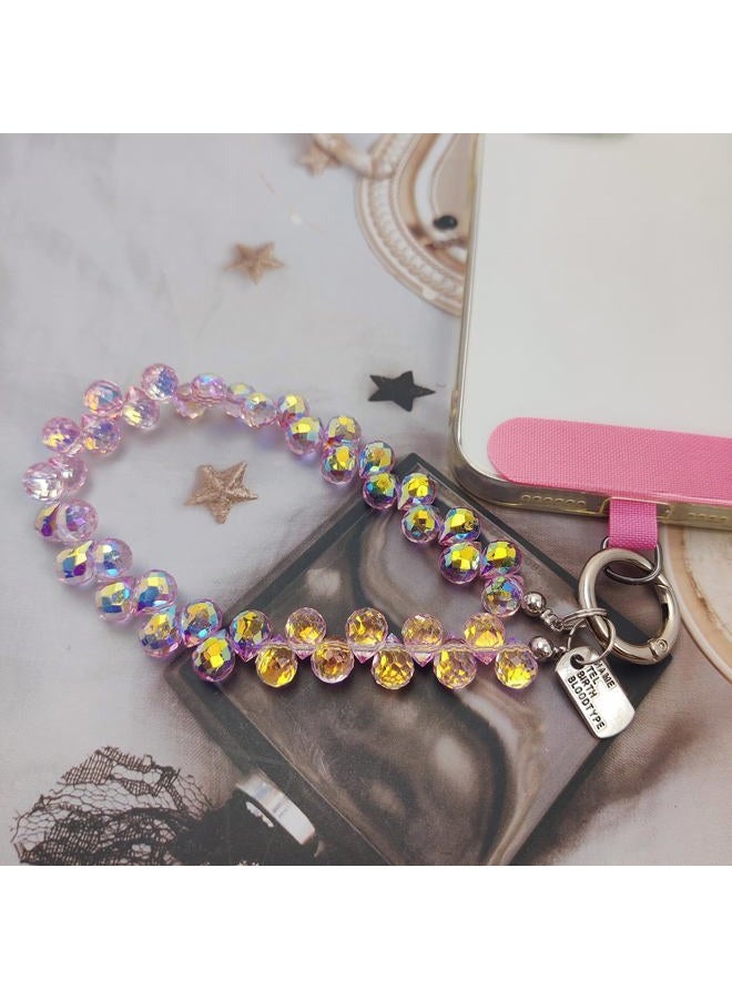 cioatu Cute Phone Wrist Strap Chic Beaded Cellphone Lanyard with Tether Tab Phone Charm Grip Strap for PhoneBag Purses Keys, One Size, Acrylic, No Gemstone - Image 4