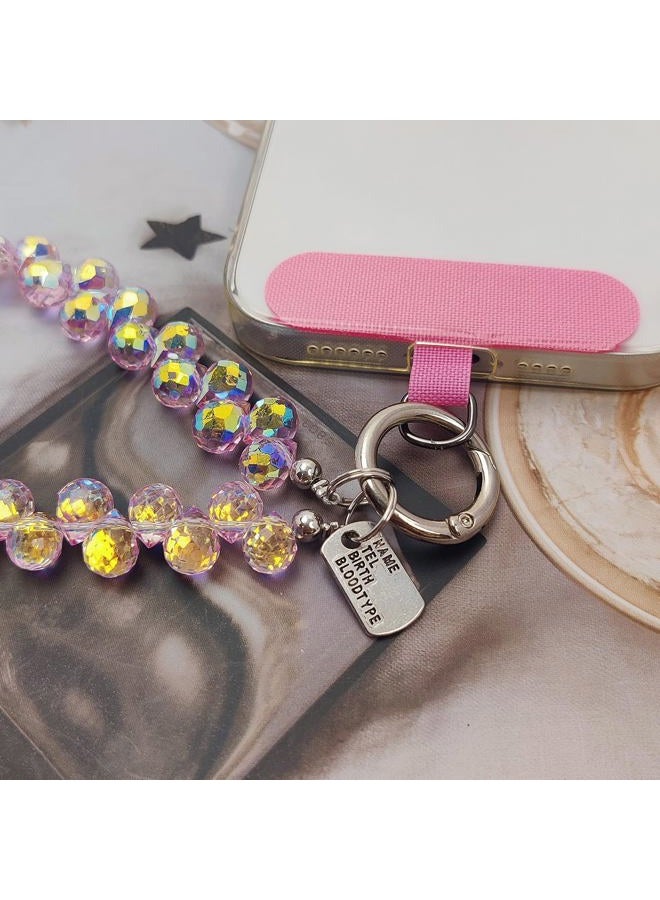 cioatu Cute Phone Wrist Strap Chic Beaded Cellphone Lanyard with Tether Tab Phone Charm Grip Strap for PhoneBag Purses Keys, One Size, Acrylic, No Gemstone - Image 5