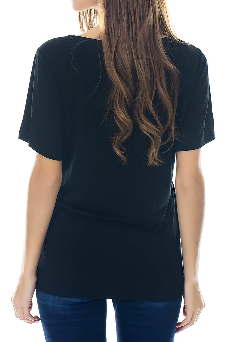 Smallshow 3 Pcs Maternity Nursing T-shirt Nursing Tops,Wine-Black-Grey,Large - Image 4