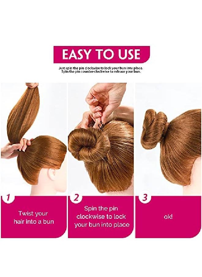 FANDAMEI - 50Pcs Spiral Hair Pins Spin Pins Nonscratch Round Tips Twist Screw Hair Pin For Women Bun Hair Style Diy Spiral Bobby Pins Black - Image 1