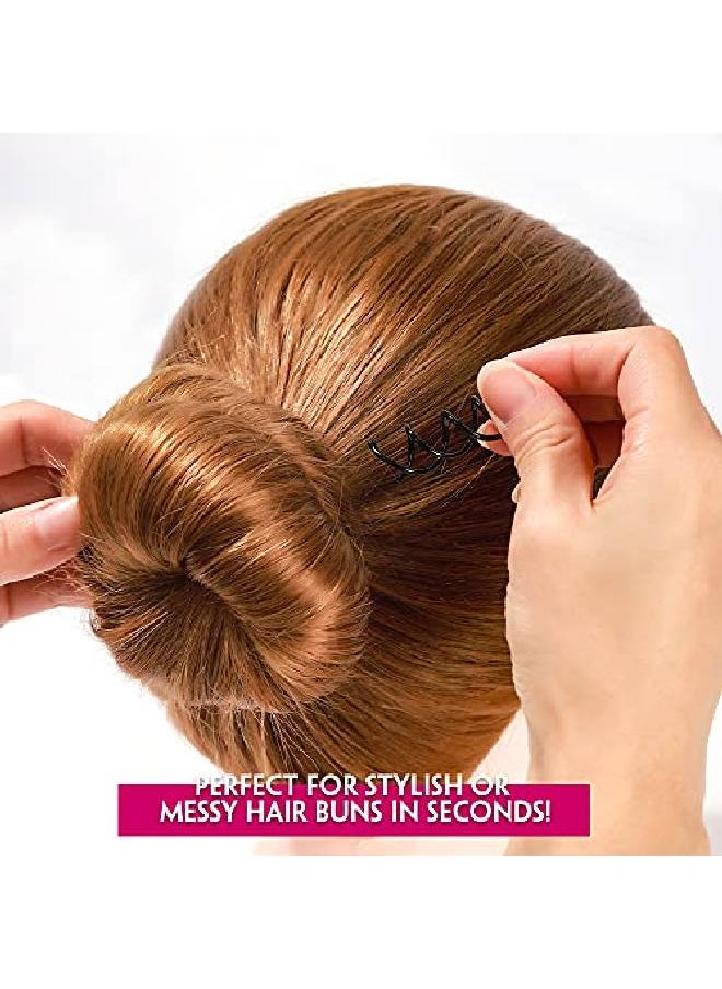 FANDAMEI - 50Pcs Spiral Hair Pins Spin Pins Nonscratch Round Tips Twist Screw Hair Pin For Women Bun Hair Style Diy Spiral Bobby Pins Black - Image 1