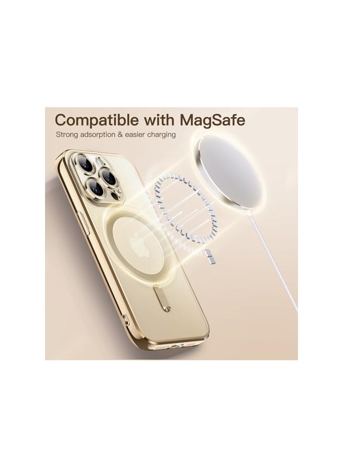 جي تيك حافظة JETech ناعمة وشفافة لهاتف iPhone 12 Pro Max مقاس 6.7 بوصة، حماية كاملة لعدسة الكاميرا، متوافقة مع الشحن اللاسلكي MagSafe، غطاء هاتف TPU مطلي بالكهرباء مقاوم للصدمات (ذهبي) - Image 2