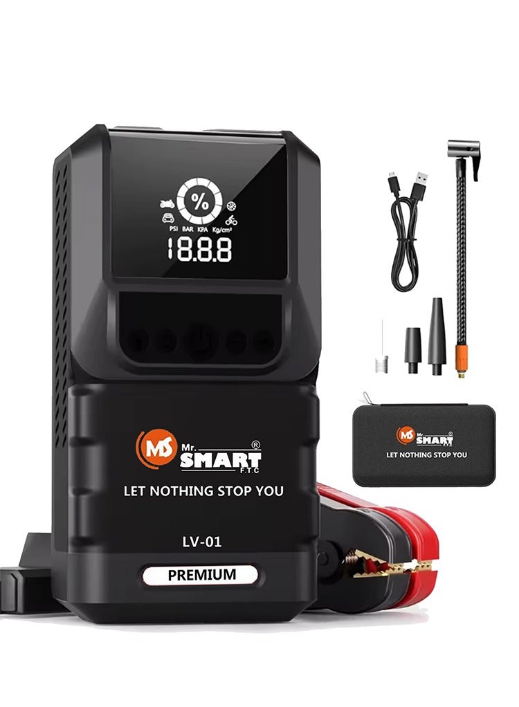 MR.SMART Mr. Smart Car Jump Starter, 10.0L Gas/8.0L Diesel, LCD Display, 60 Starts, Premium Safety Technology - Image 1