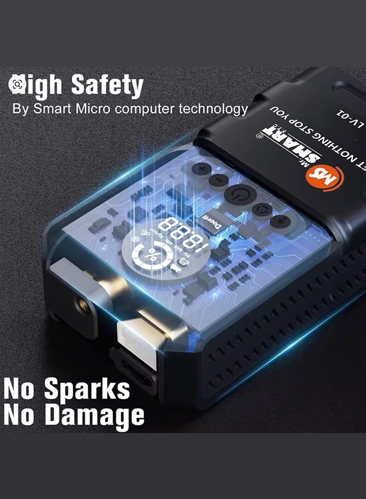 MR.SMART Mr. Smart Car Jump Starter, 10.0L Gas/8.0L Diesel, LCD Display, 60 Starts, Premium Safety Technology - Image 2