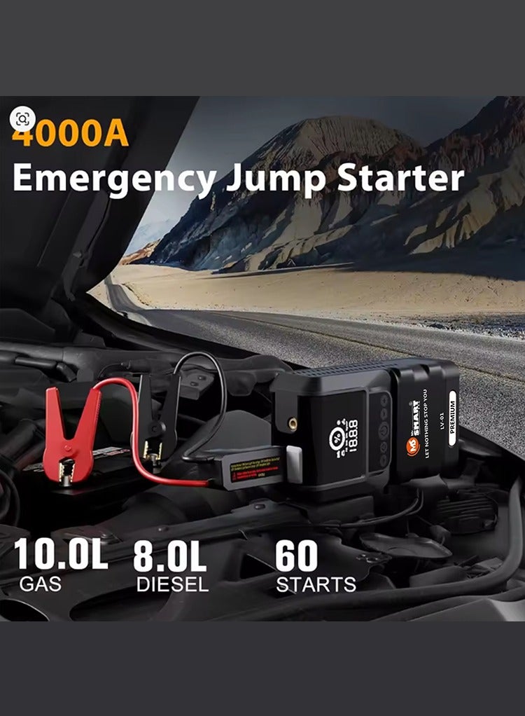 MR.SMART Mr. Smart Car Jump Starter, 10.0L Gas/8.0L Diesel, LCD Display, 60 Starts, Premium Safety Technology - Image 5