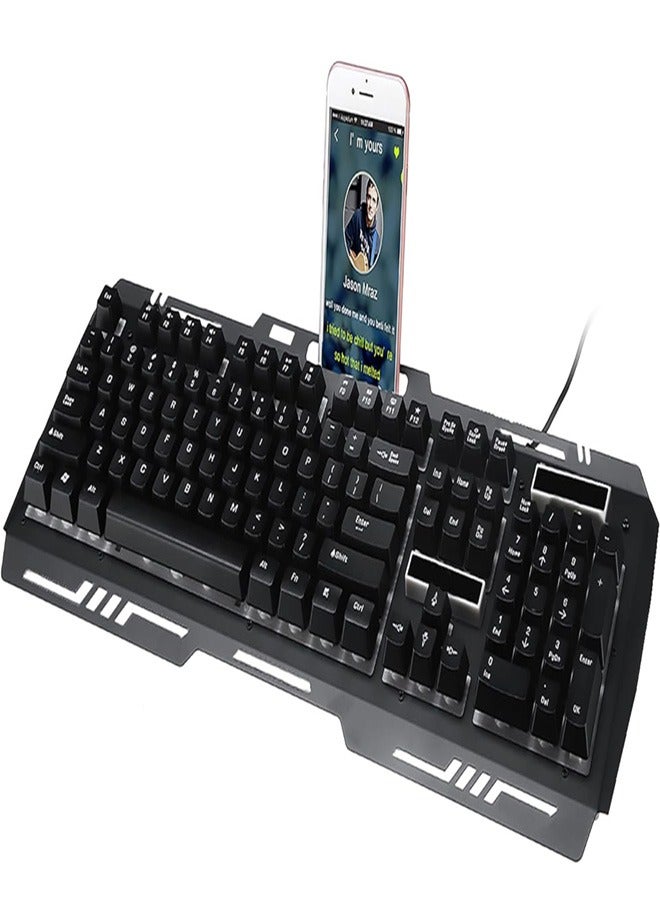 Fire.X FX-2000 Keyboard Gaming 7 Color Mixing light effect RGB 104 Keys Arabic And English - Black