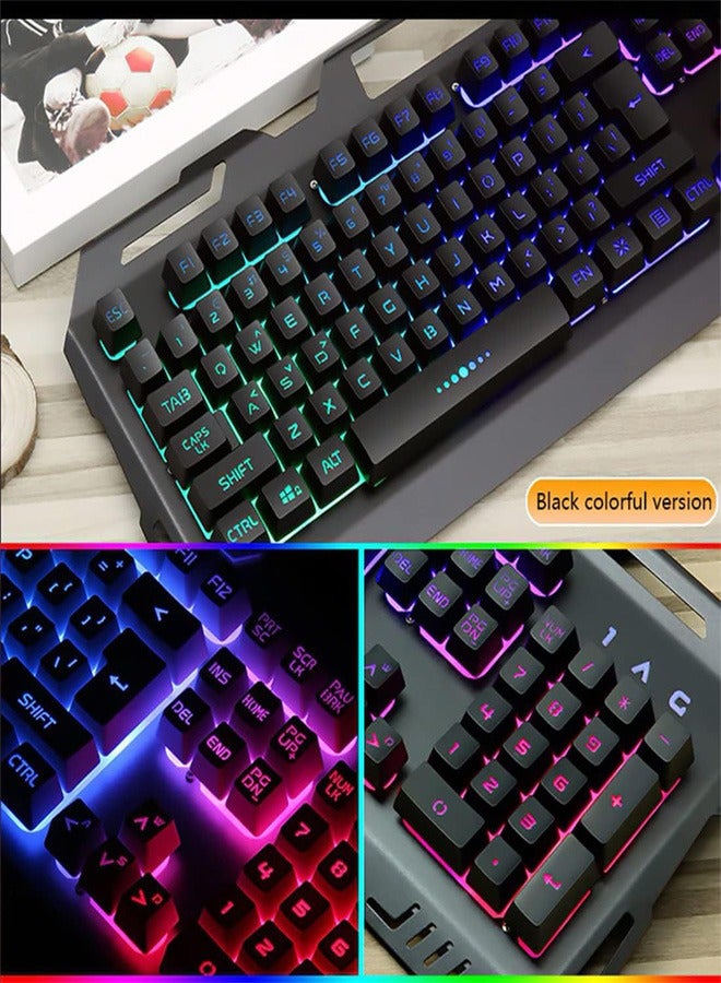Fire.X FX-2000 Keyboard Gaming 7 Color Mixing light effect RGB 104 Keys Arabic And English - Black