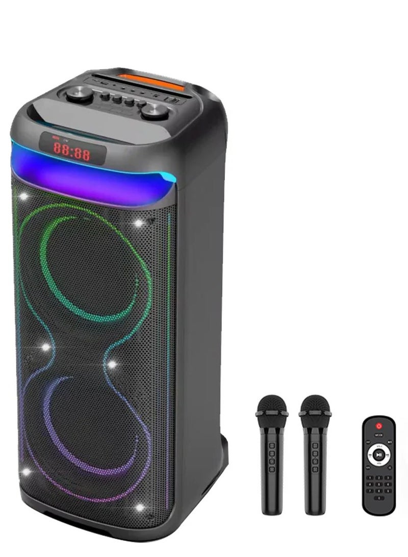 زيرو مكبر صوت لاسلكي محمول ZR-1092H 50 وات، بطارية قابلة لإعادة الشحن 4400 مللي أمبير/ساعة، يدعم USB وSD وAUX وميكروفون وجهاز تحكم عن بعد، صوت قوي 2 × 10 بوصة، متوافق مع أجهزة مختلفة، تصميم عملي ومتين - Image 1