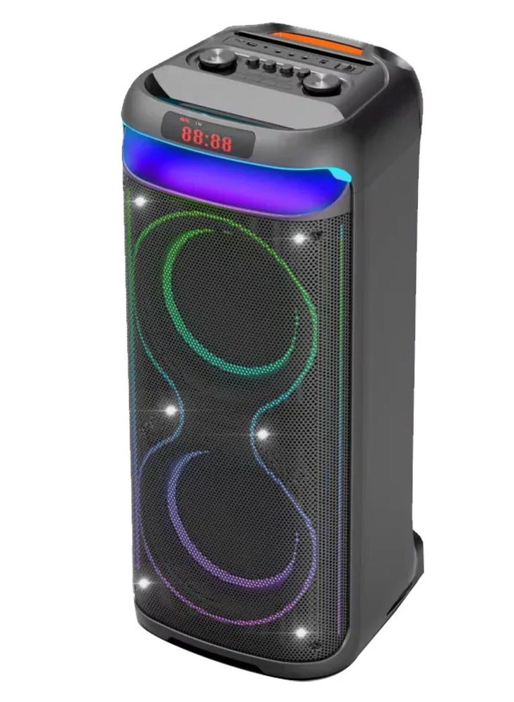 زيرو مكبر صوت لاسلكي محمول ZR-1092H 50 وات، بطارية قابلة لإعادة الشحن 4400 مللي أمبير/ساعة، يدعم USB وSD وAUX وميكروفون وجهاز تحكم عن بعد، صوت قوي 2 × 10 بوصة، متوافق مع أجهزة مختلفة، تصميم عملي ومتين - Image 2