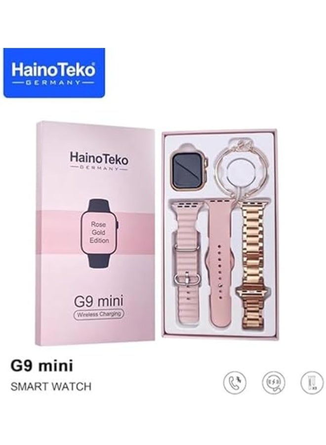 Haino Teko G9 Mini Rose Gold Edition Ladies Smart Watch with 3 Interchangeable Straps – Elegant, Slim & Stylish - Image 3