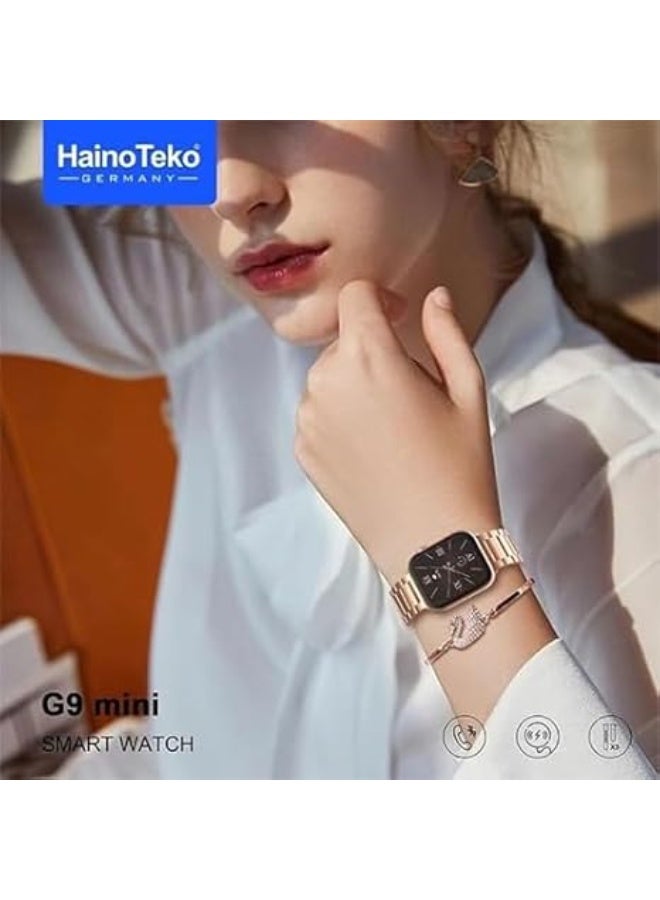 Haino Teko G9 Mini Rose Gold Edition Ladies Smart Watch with 3 Interchangeable Straps – Elegant, Slim & Stylish - Image 2