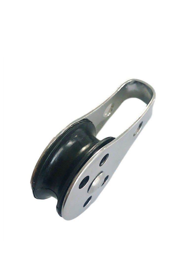 Y&D Pulley Block, 4 Pcs Single Block,Stainless Steel Wire Rope Controller Silver Block - Image 1