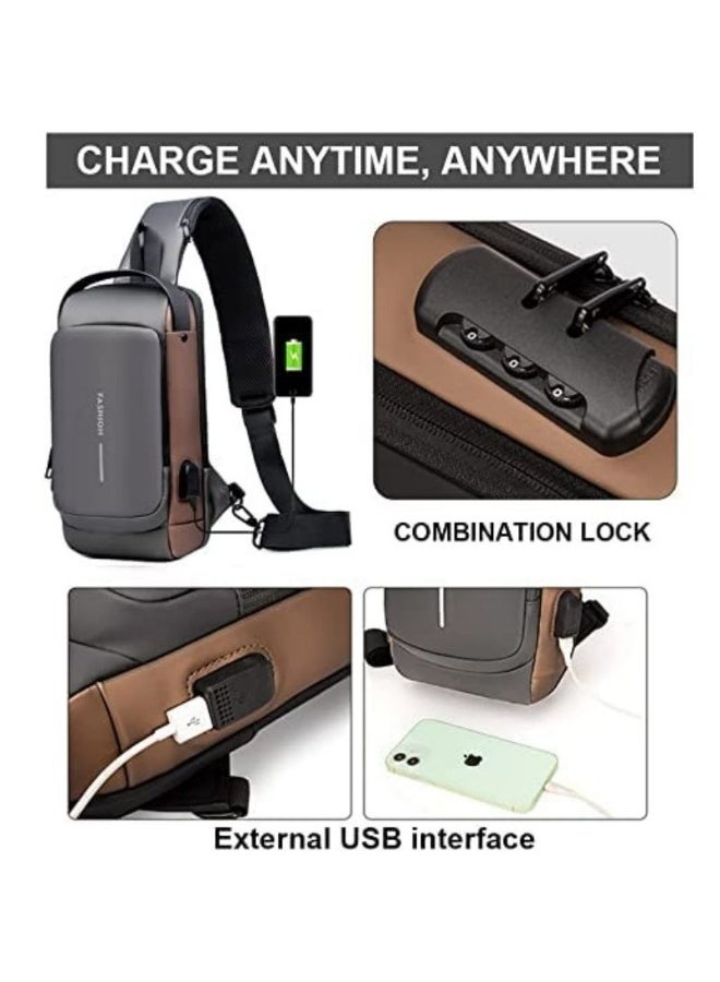 شنطة صدر رجالي ضد الماء بقفل رقم سري – عالية الجودة للدراجة النارية، الأنشطة الخارجية، الرياضة والاستخدام الكاجوال - Image 4
