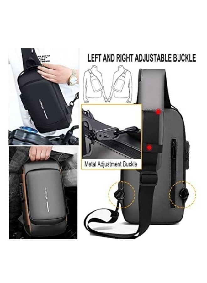 Men’s Waterproof Oxford Chest Bag with Password Lock – High-End Motorcycle, Outdoor, Sports & Casual Crossbody - Image 3