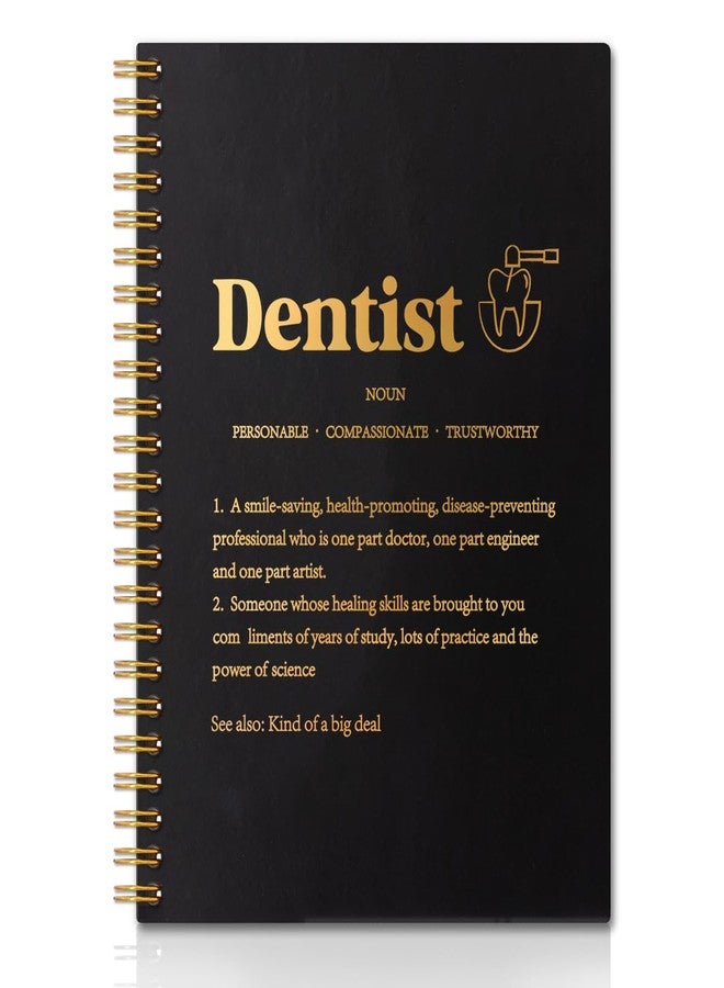 QYUVK Dentist Definition Gold Foil Hardcover 160 Pages Spiral Notebooks, Inspirational Gift for Dentist, Dental Hygienist Appreciation Graduate gifts for men or women, Dental Office Thank You Gift - Image 1