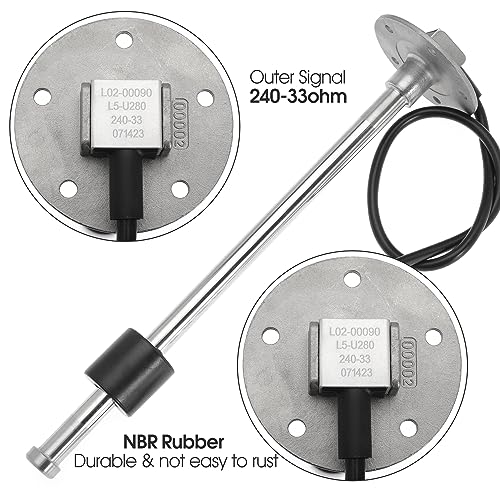 Seweder Fuel Tank Sending Unit 240-33 ohms 11"(280mm) for Marine Boat Vehicle Truck RV Fuel Water Level Gauge Sending Unit Fuel Gas Sender Stainless Steel Gas Sensor - Image 4