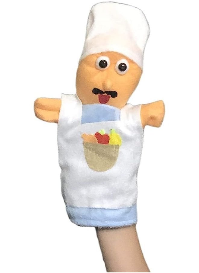 Generic Hand Puppets for pretend play,theatres, schools, and fun activities for children,boys and girls, Hand Puppets in distinctive shapes, a theatrical doll(Cook) 