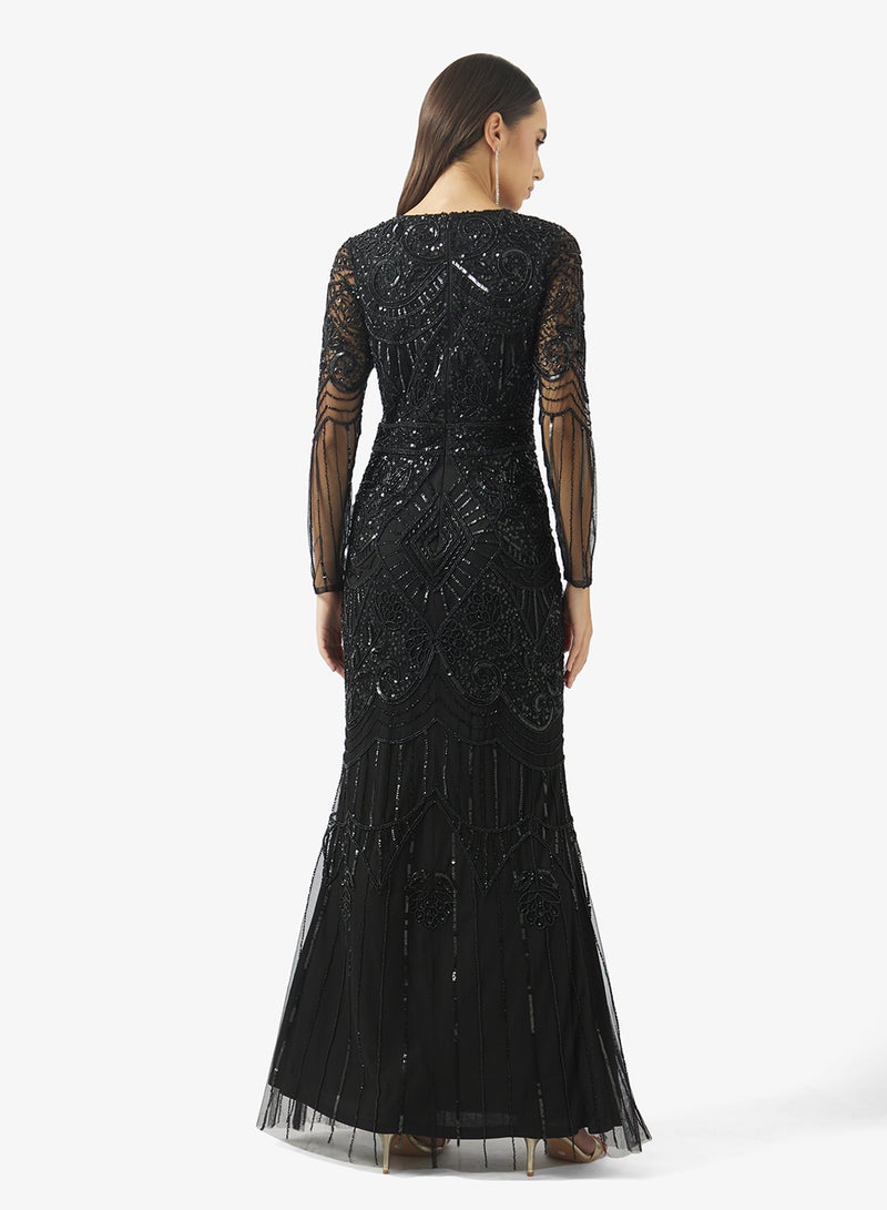 Namshi x Beaded Embellished A Line Gown - Image 2