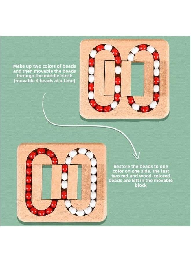 Puzzle Unblocking Ring Unlock Science And Education Maze Desktop Game Flat Ball Kong Ming Lock Luban Adult Wooden Toy-Color:Ball