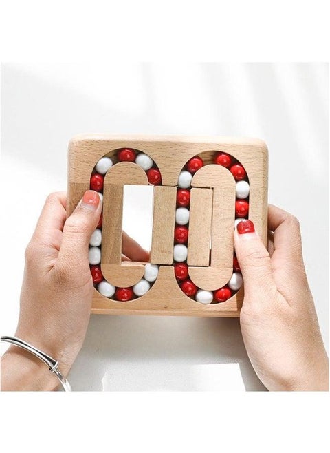 Puzzle Unblocking Ring Unlock Science And Education Maze Desktop Game Flat Ball Kong Ming Lock Luban Adult Wooden Toy-Color:Ball