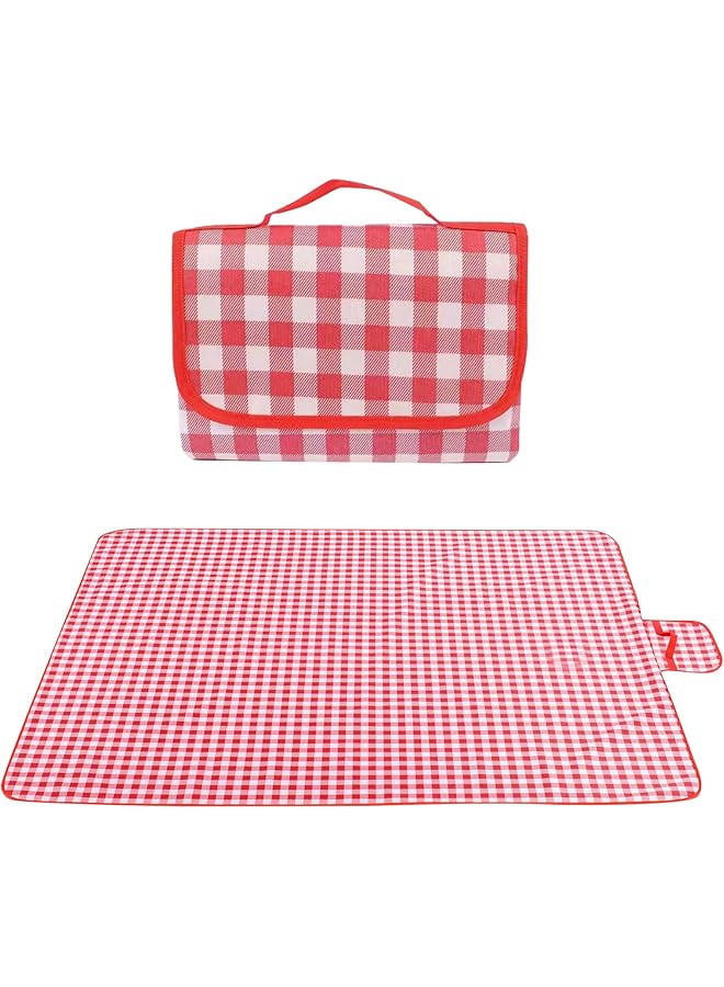 Beauenty Extra Large 200×300cm Picnic Mat, Waterproof Camping Mat Fit for 6-8 People, Portable Picnic Blankets for Picnic, Camping, Outdoor, Beach (Red) - Image 1