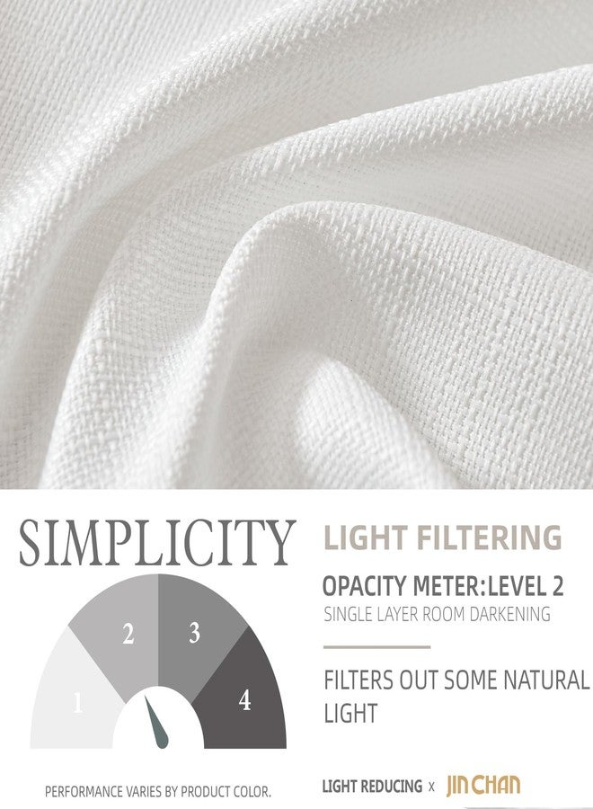 jinchan White Linen Textured Curtains 63 Inch Length 2 Panels for Living Room Grommet Top Light Filtering Window Drapes for Bedroom - Image 5